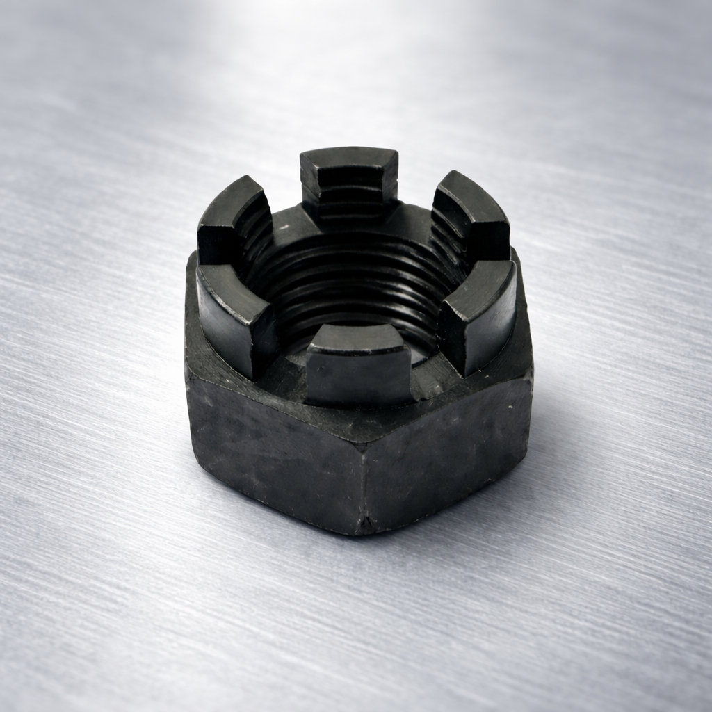 Qual o papel da porca castelo na segurança de montagens críticas?